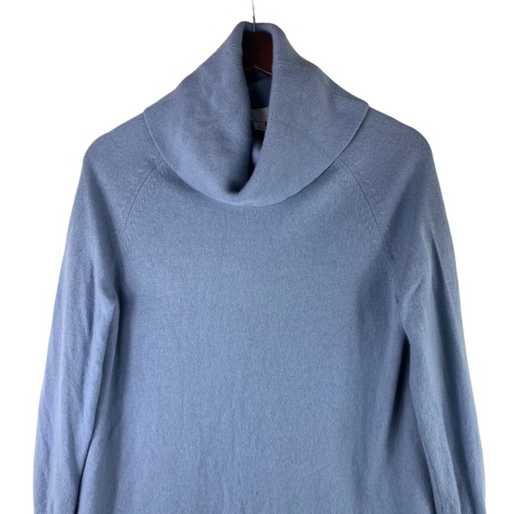 Carlisle Sz Large 12 14 Sweater Cowl Neck 100% CASHMERE Light Blue Soft! - Picture 2 of 4